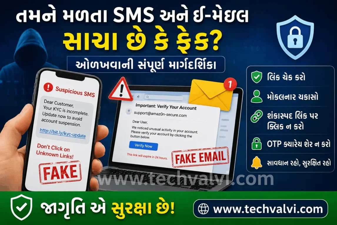 તમને મળતા SMS અને ઈ-મેઇલ સાચા છે કે ફેક? કેવી રીતે ઓળખશો